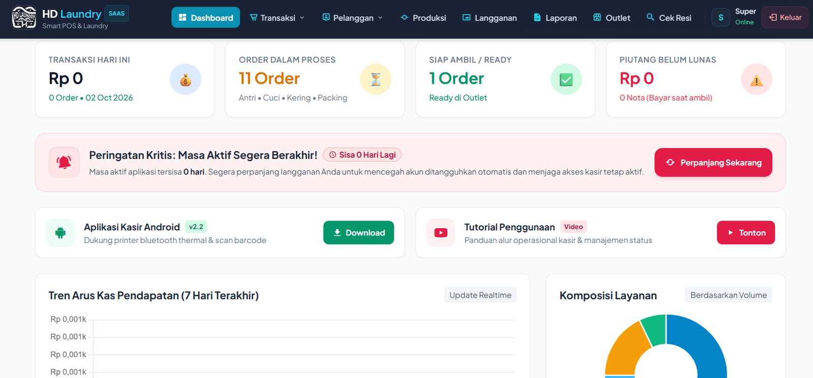 Smart POS & Laundry Management System + Adroid APP