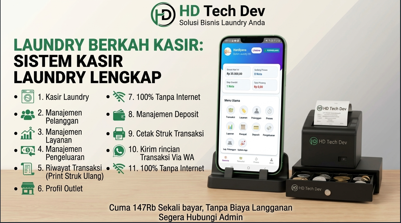 Optimalkan Bisnis Laundry Anda dengan Sistem Manajemen Terbaik! Tanpa Biaya Langganan