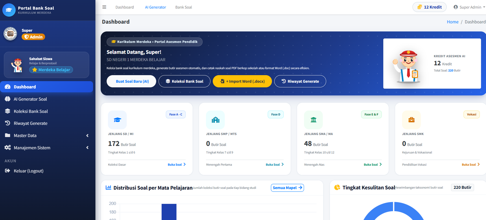 Portal Cerdas Asesmen & Generator Bank Soal Kurikulum Merdeka Berbasis AI